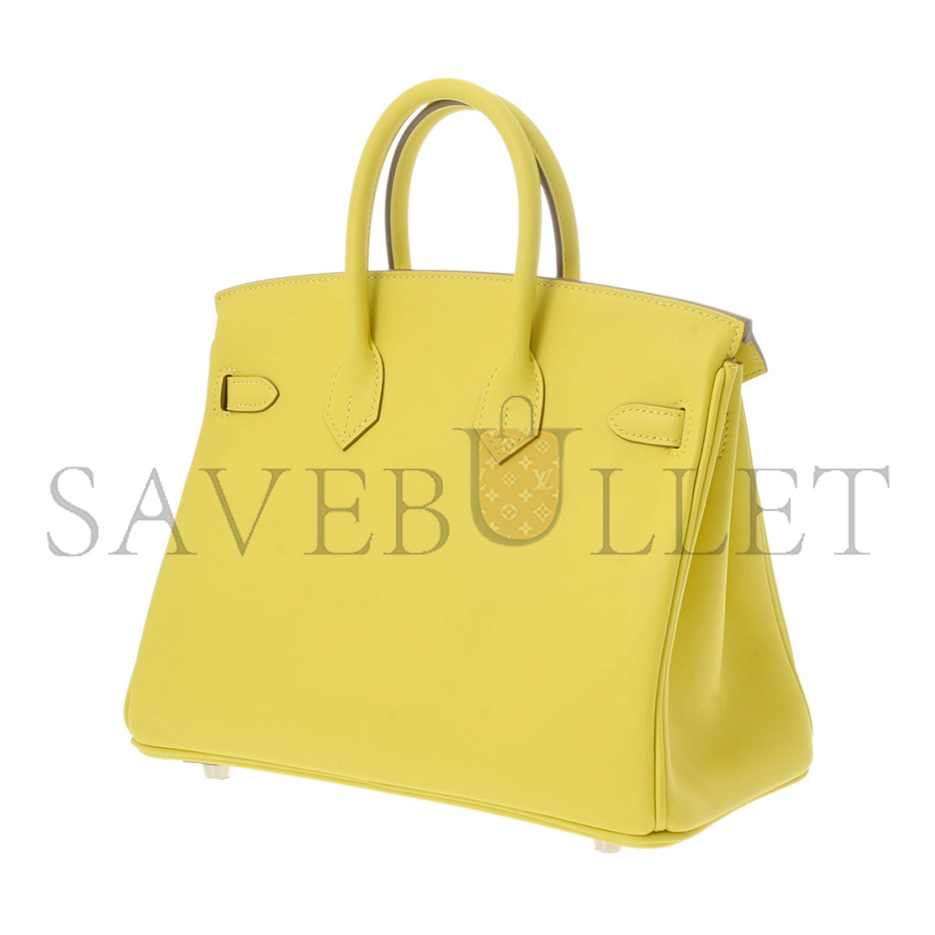 H**mes birkin 25 swift leather chick yellow gold buckle h049362ck19 (25*20*13cm)